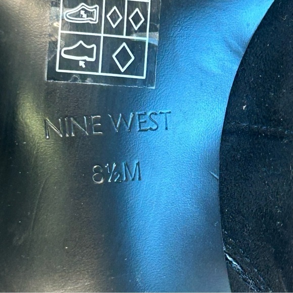 NINE West black faux suede over the knee high heel boots Sz 8.5 - Picture 8 of 10